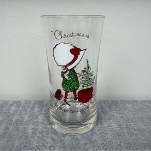 Vintage Holly Hobbie Christmas Glass